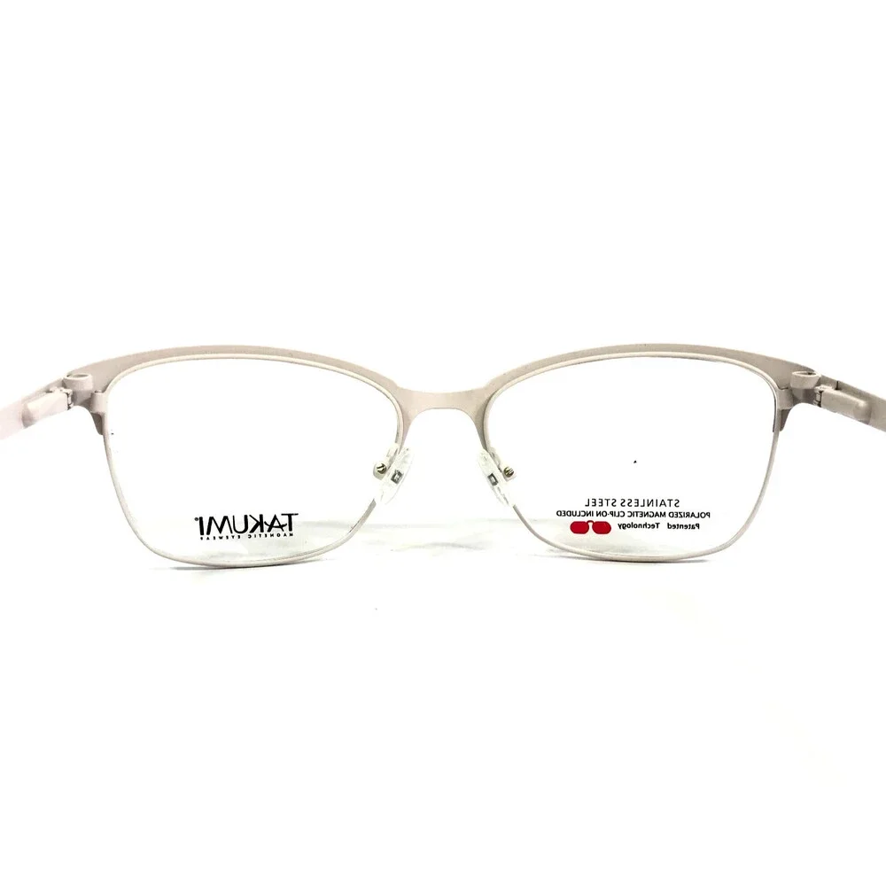 Takumi Eyeglasses Frames TK1207 30 Pink Red with Polarized Clip Ons 53-16-135